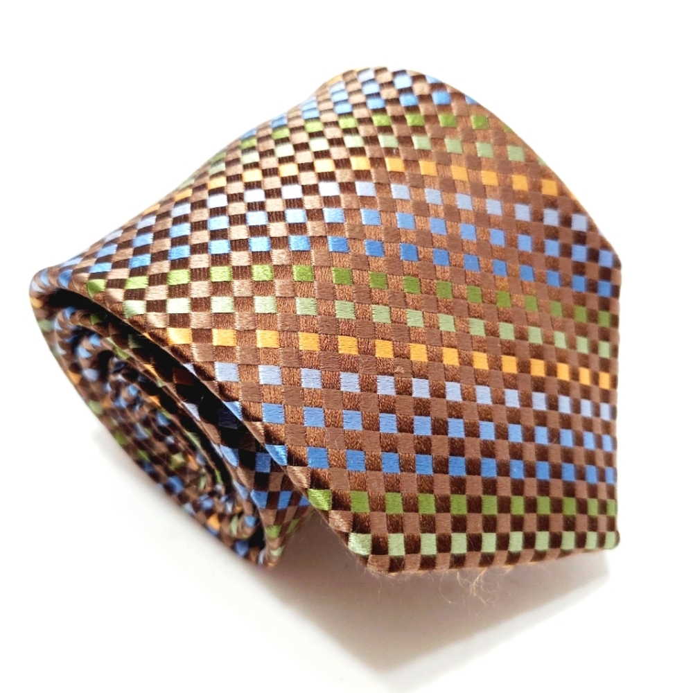 Beau Brummel Necktie Multicolor Geometric Pattern Men's Silk Neck Tie Jacquard